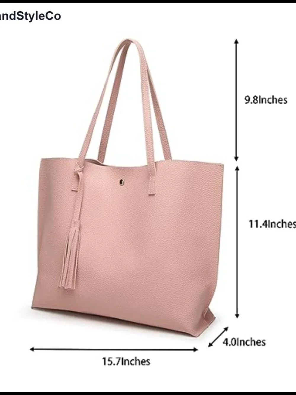 Soft Faux Leather Tote Shoulder Bag Tassel Big Capacity Handbag